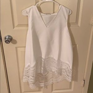 White laser cut tunic